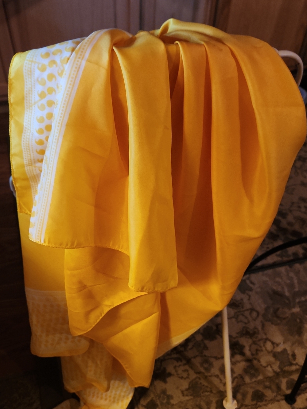 Bright yellow Estee Lauder Scarf
